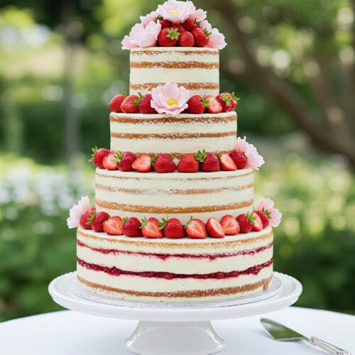 Custom Strawberry Wedding Cake