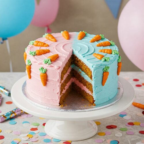 Custom Carrot Gender Reveal Cake