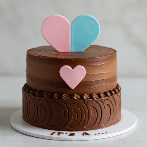 Custom Chocolate Gender Reveal Cake