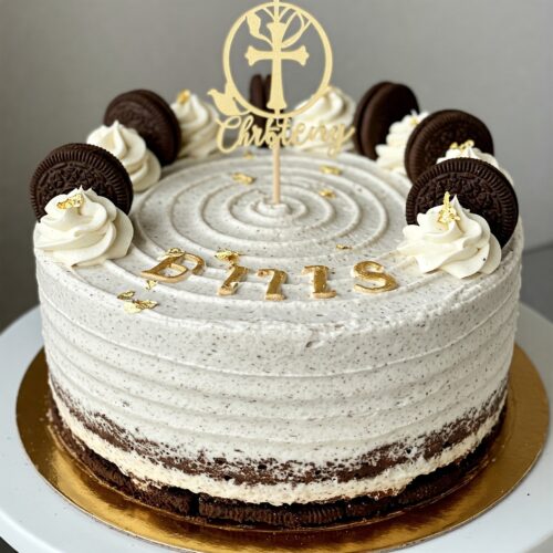 Custom Christening Oreo Cake