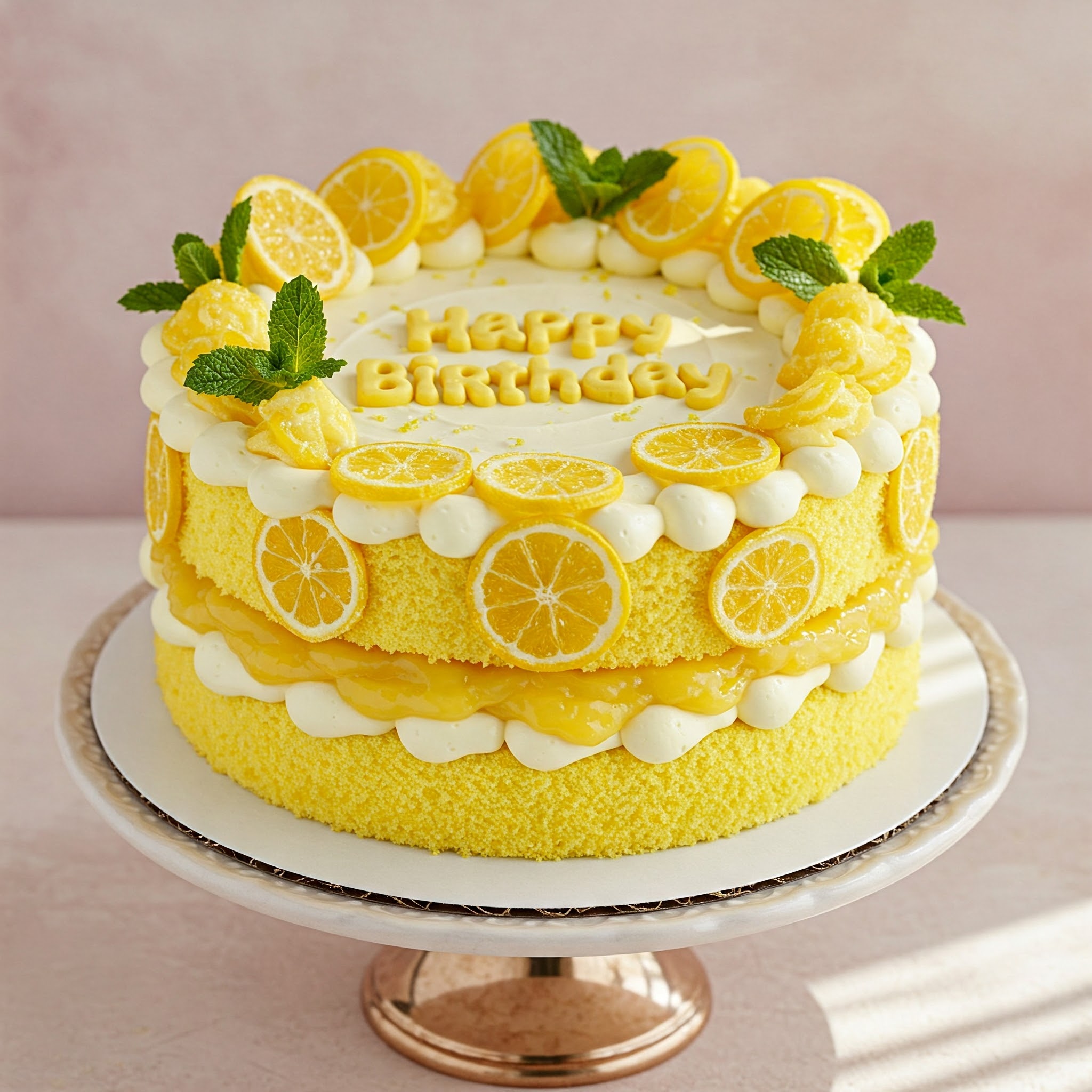 Custom Lemon Birthday Cake