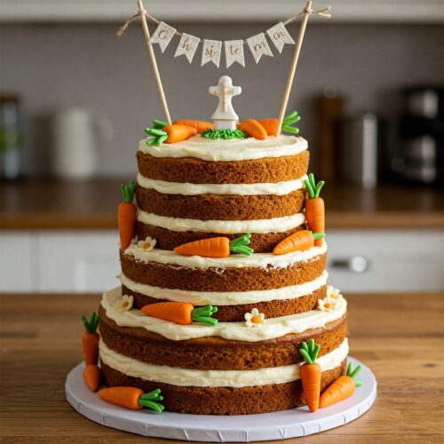 Custom Carrot Christening Cake