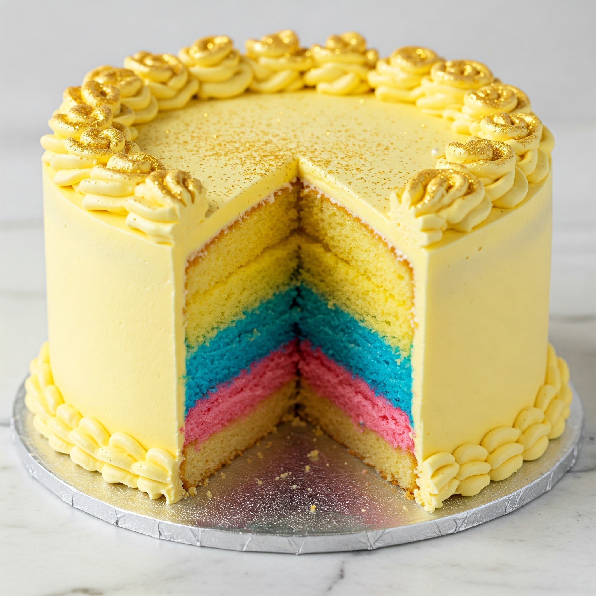 Custom Lemon Gender Reveal Cake