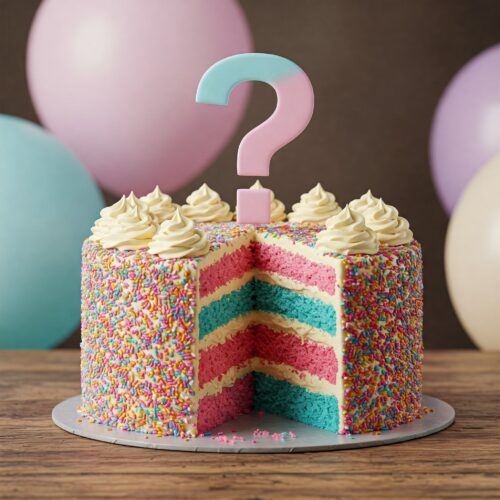 Custom Gender Reveal funfetti Cake